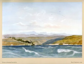 Carlo Bossoli. Entrada a Sebastopol desde el mar